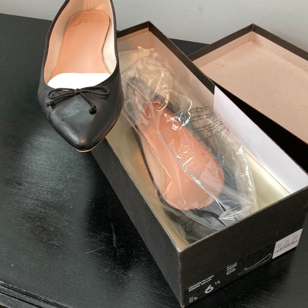 J crew leather flats